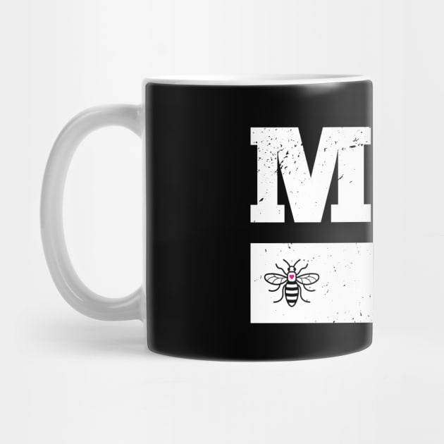 White Love MCR Manchester Worker Bee Retro Grunge by Butter Creative